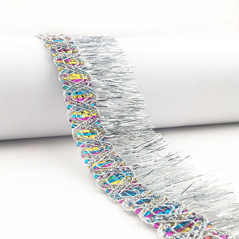 Hot Sale Gold And Silver border lace trim Tassel Fringe Trim Gold Lace Trim