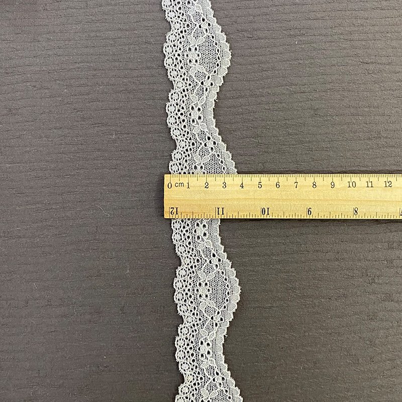 Custom Nylon Spandex Lace Trim French Elastic Lingerie Bra Nylon Border Lace Trim For Wedding Dress