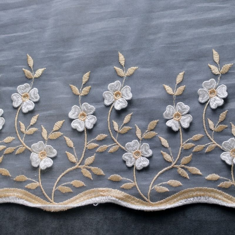 Wholesale High Quality Pure Gold Hem With 3d Lace Trim Lolita Kids' Skirt Mesh Lace Trim
