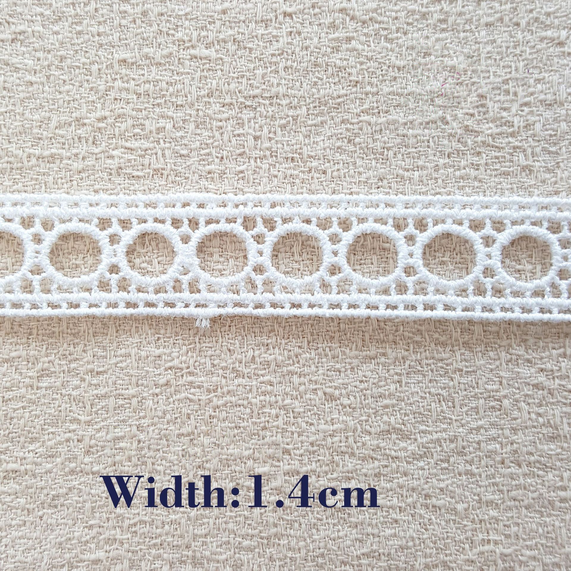 Custom Wholesale Price White Lace Dentelle Embroidery Water Soluble Hollow Circle Guipure Polyester Lace Fabric Trim