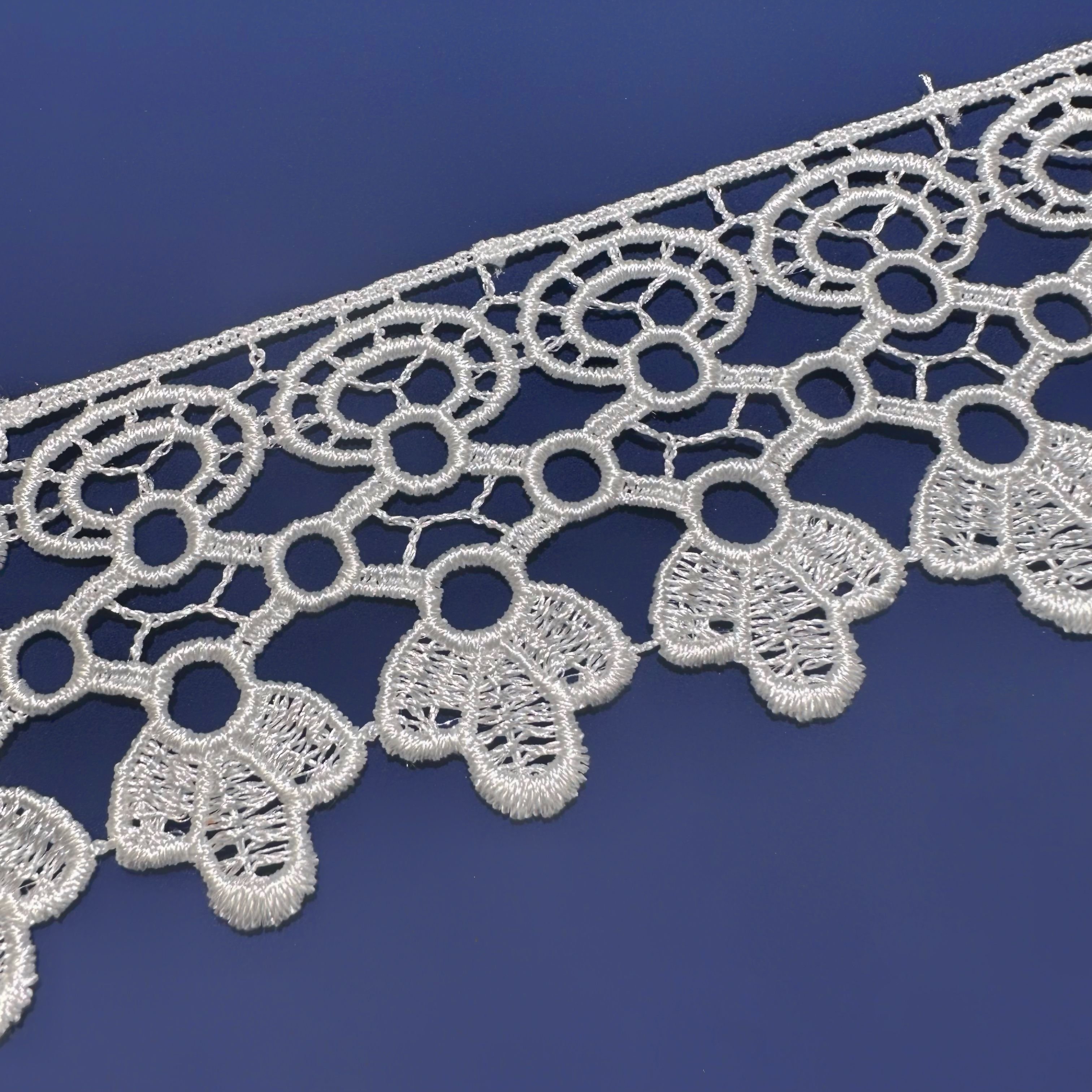 White Polyester Tissu Dentelle Fancy Embroidery Lace Fabric Trim 2023 High Quality Renda Guipir Lace Fabric Garment Embroidered