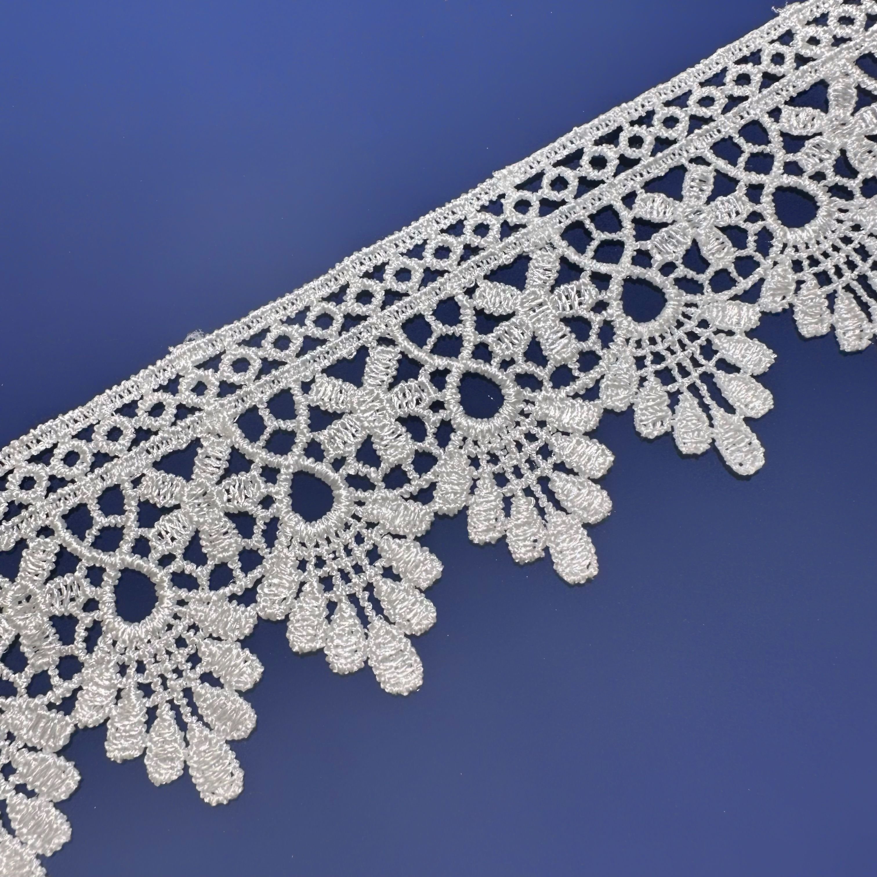 White Polyester Tissu Dentelle Fancy Embroidery Lace Fabric Trim 2023 High Quality Renda Guipir Lace Fabric Garment Embroidered