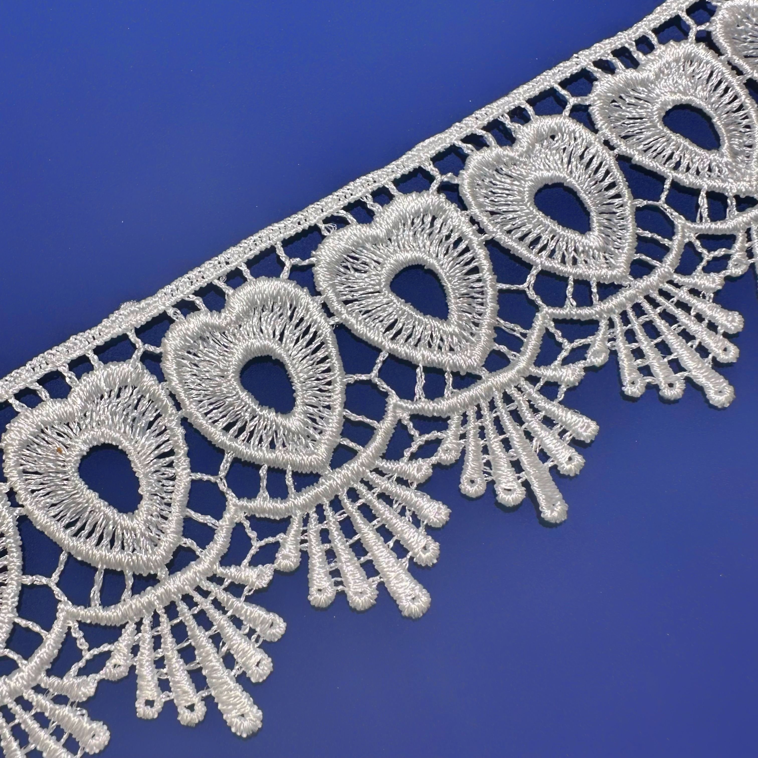 White Polyester Tissu Dentelle Fancy Embroidery Lace Fabric Trim 2023 High Quality Renda Guipir Lace Fabric Garment Embroidered