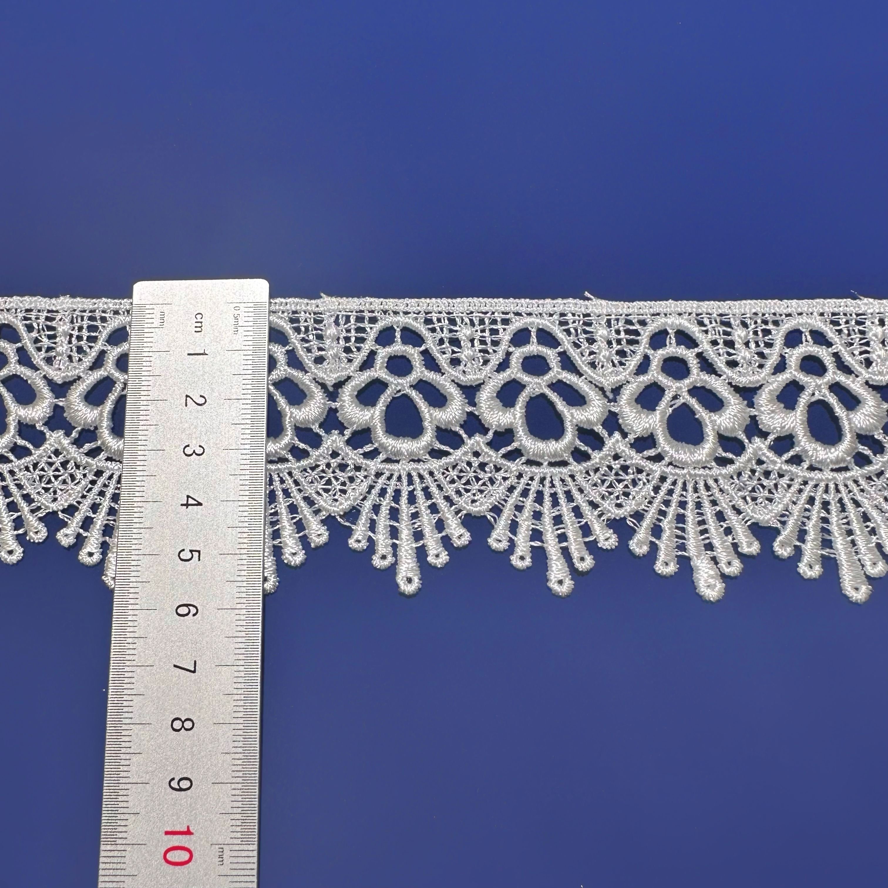 White Polyester Tissu Dentelle Fancy Embroidery Lace Fabric Trim 2023 High Quality Renda Guipir Lace Fabric Garment Embroidered