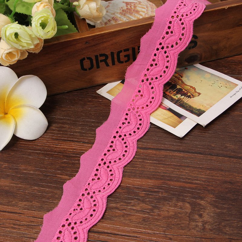 Wholesale cotton white embroidery lace trim for coat skirt clothing decoration accessories