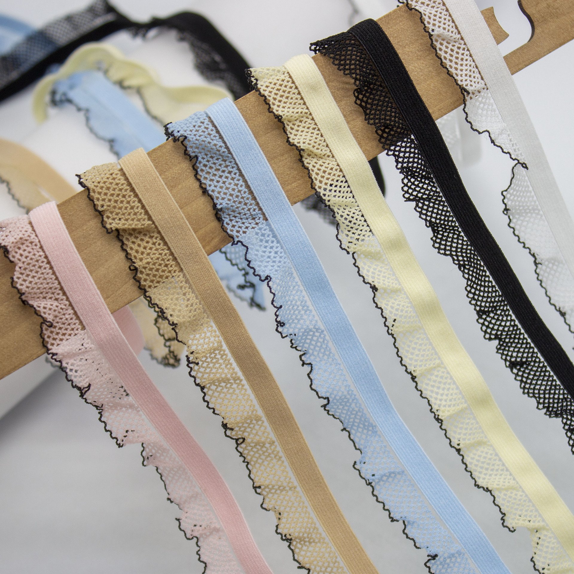 High Quality Lace Trim Pleated Elastic Band Garment Underwear Lace Making Machine Elastic Band