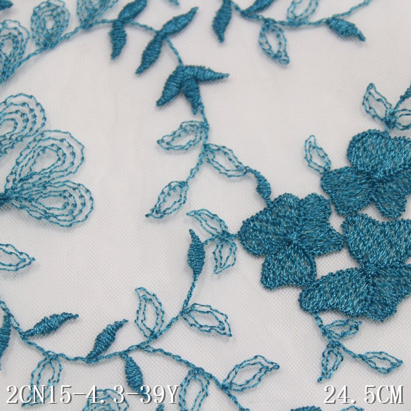 Mesh Embroidery Floral Lace Trim Border Clothes Lingerie Sewing DIY Accessories 24cm Width Lace