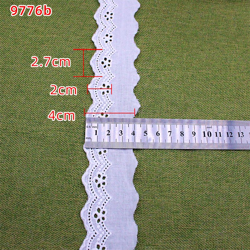High Quality 100% Cotton Embroidery Fabric with Mesh and Crochet Lace Trim for Women's Dresses cotton trim