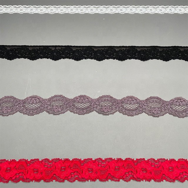 TUTON Custom French Elastic 2.1/2.5/3.0 CM Trim Wholesale for Lingerie Narrow Stretch Lace Spandex / Nylon Sustainable DTM