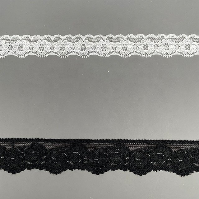 TUTON Custom French Elastic 2.1/2.5/3.0 CM Trim Wholesale for Lingerie Narrow Stretch Lace Spandex / Nylon Sustainable DTM