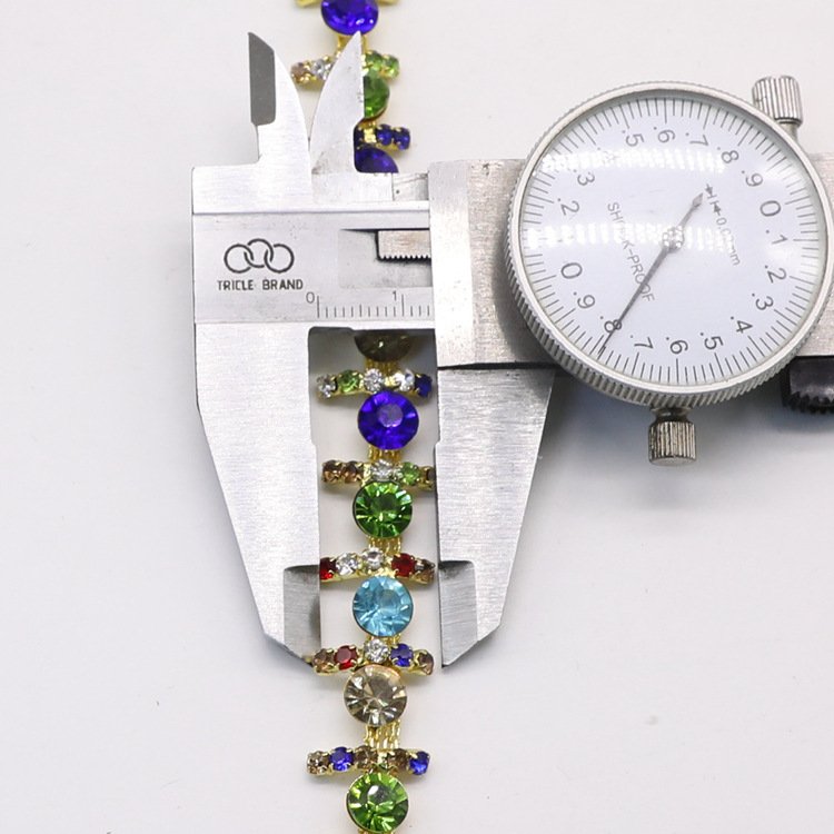 JFRC038 Costume colored flower Rhinestone Strass trimming Opal Crystal Rhinestone Cup Chain
