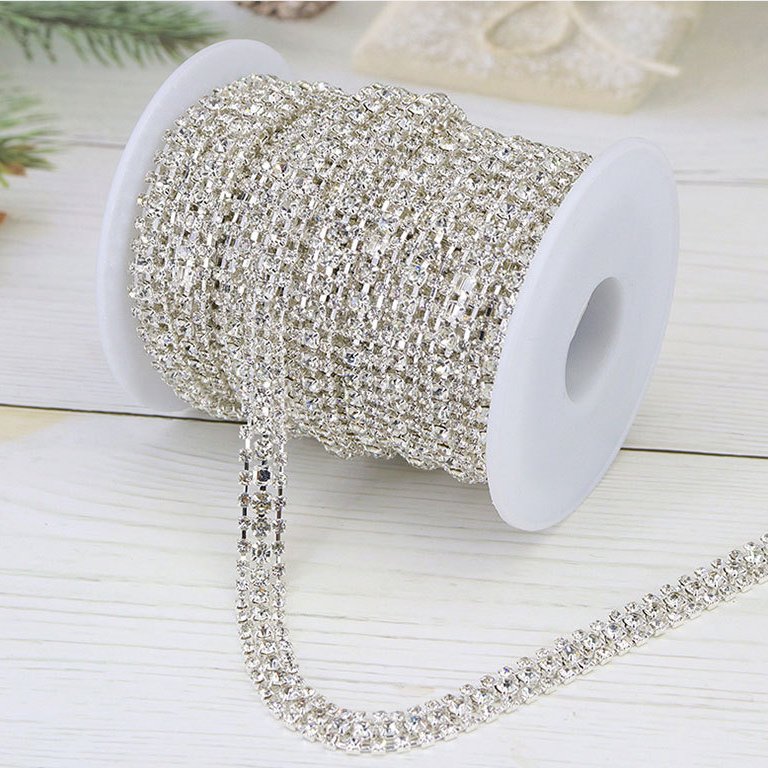 1 Roll 10 Yards Crystal Trim Applique Crystal Ribbon Sewing Strass Banding Glass Rhinestones Chains For Dress