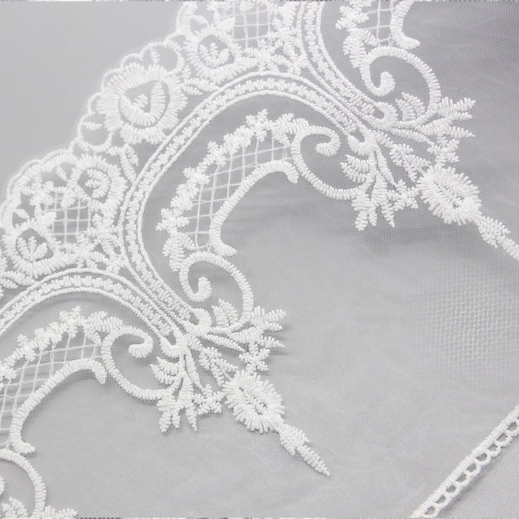 Popular Elastic Lace Mesh White Polyester Embroidery Lace Clothing Accessories Wedding Lace Trims For Dress