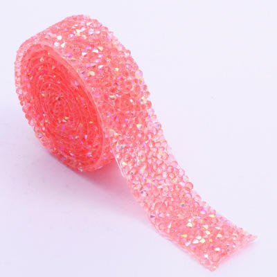 Honor of crystal DIY Wedding Self Adhesive Plastic Rhinestone Trimming Roll Applique Rhinestone Mesh