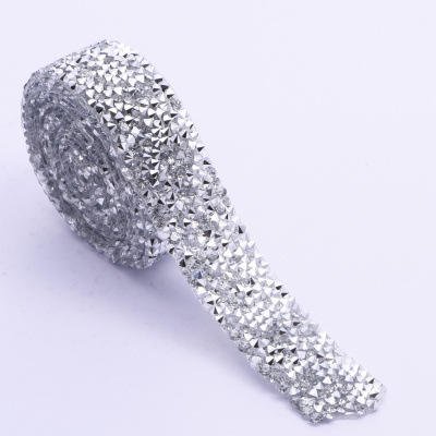 Honor of crystal DIY Wedding Self Adhesive Plastic Rhinestone Trimming Roll Applique Rhinestone Mesh