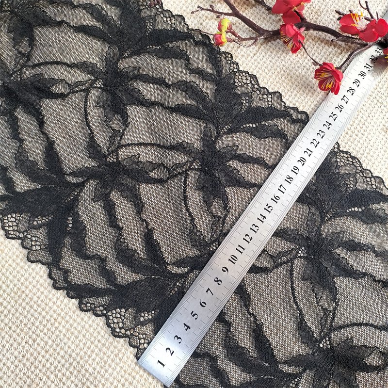 E4983 23.5CM Stretch Elastic Lace Trim Sewing Craft Supply Gift Stretch Lace Ribbon Elastic Lace Trim