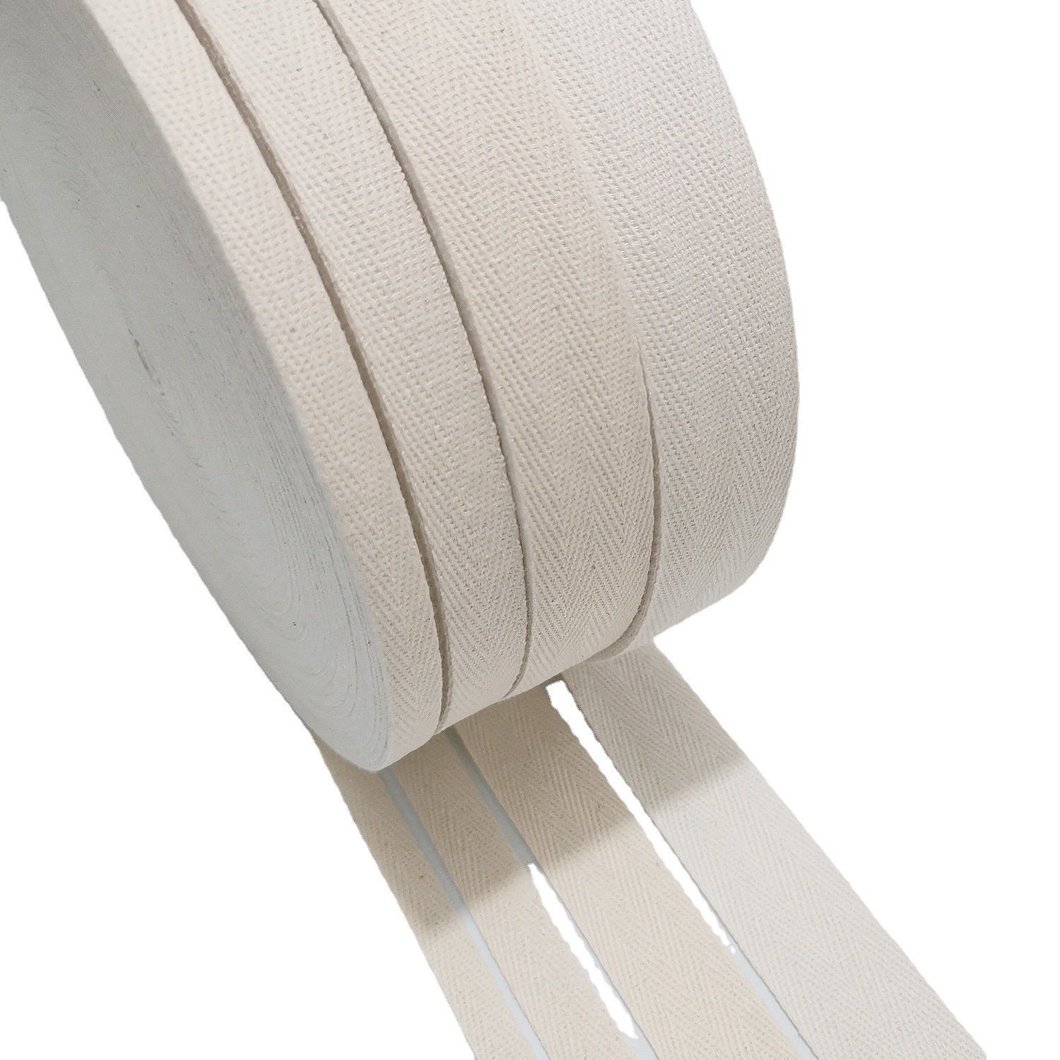 Custom Handmade DIY Cloth Accessories 100% Cotton White Ribbon Trim Woven Webbing Twill Tape for Tufting Carpet