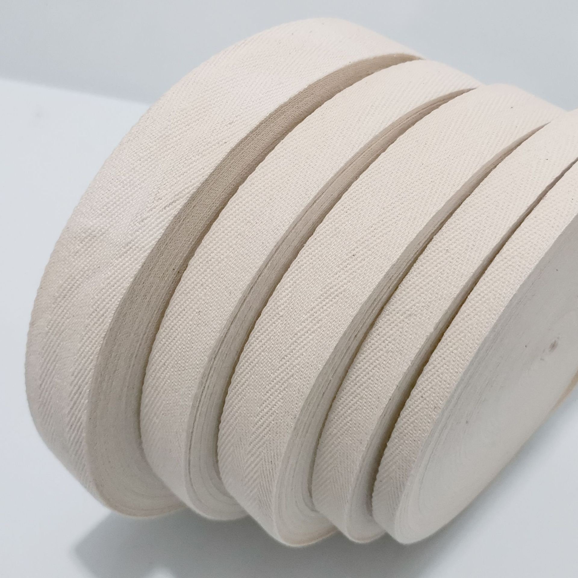 Custom Handmade DIY Cloth Accessories 100% Cotton White Ribbon Trim Woven Webbing Twill Tape for Tufting Carpet
