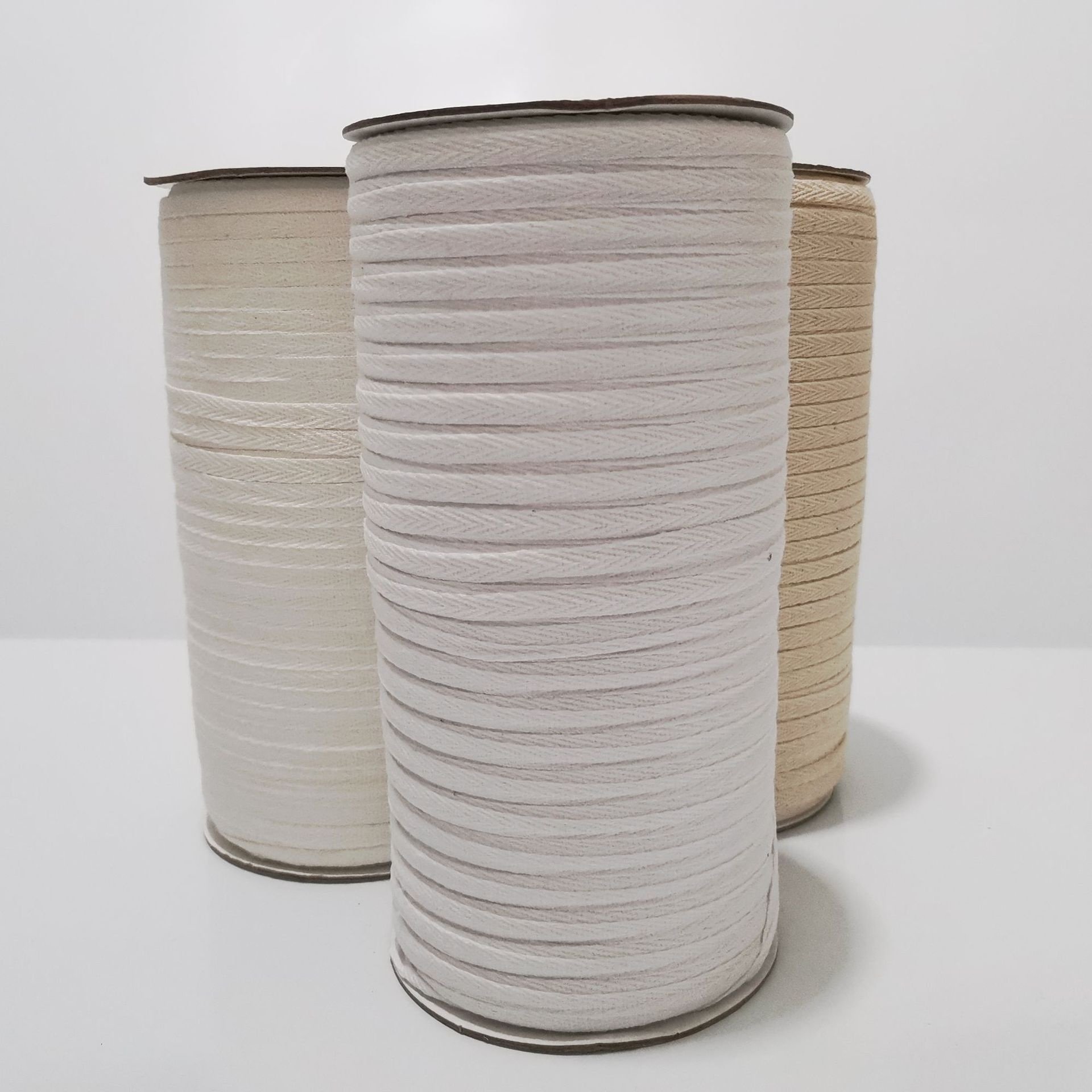 Custom Handmade DIY Cloth Accessories 100% Cotton White Ribbon Trim Woven Webbing Twill Tape for Tufting Carpet