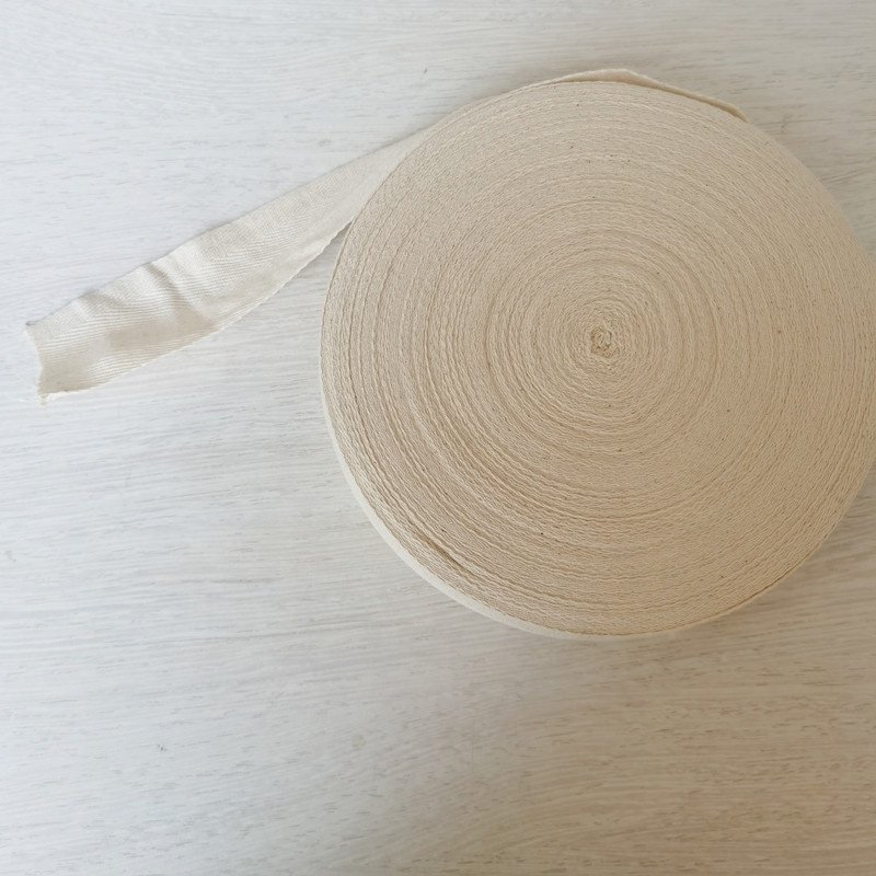 Custom Handmade DIY Cloth Accessories 100% Cotton White Ribbon Trim Woven Webbing Twill Tape for Tufting Carpet