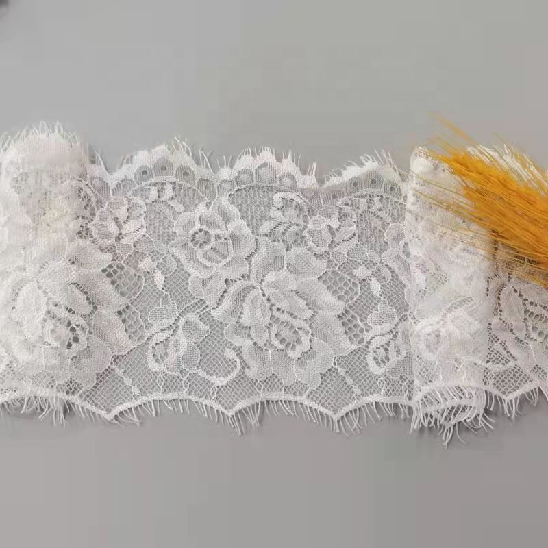 Hot selling high quality nylon lace eyelash width 13cm for women bra pajamas underwear wedding dress