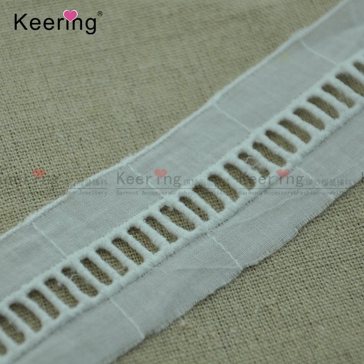 white embroider ladder cotton lace trimming for garment dress WLC-394