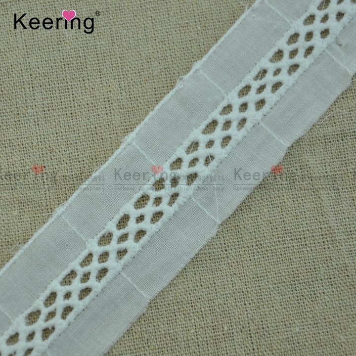 white embroider ladder cotton lace trimming for garment dress WLC-394