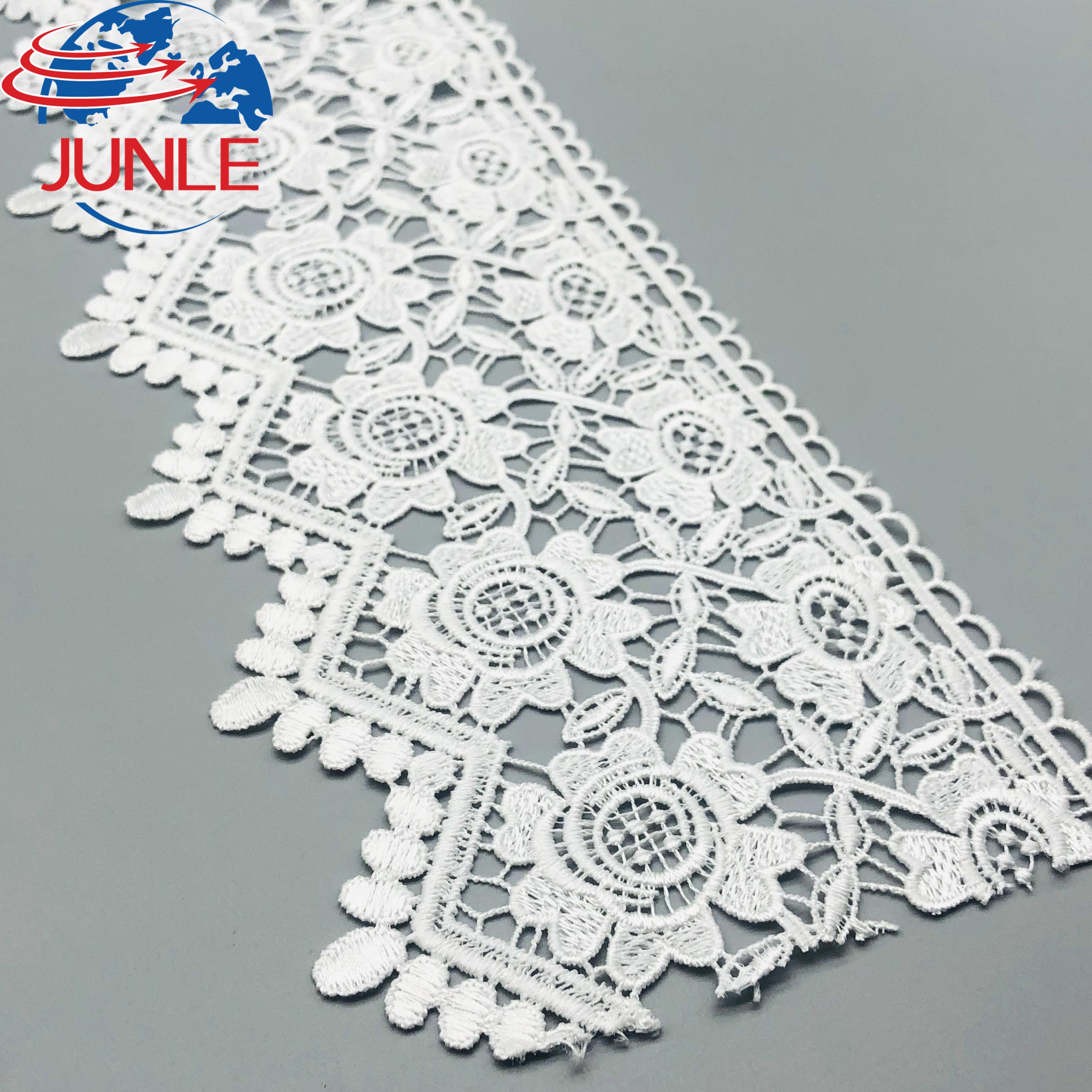 Custom Lace Trimming Garment Accessories Milk Silk Tulle Embroidery Lace Trim