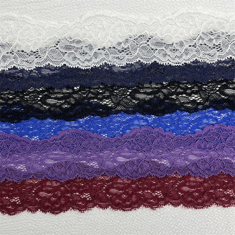 L1855 Small lace trim, colorful Nylon Spandex Elastic Lace, stretch narrow special design trim for Women's Lingerie and Dresses