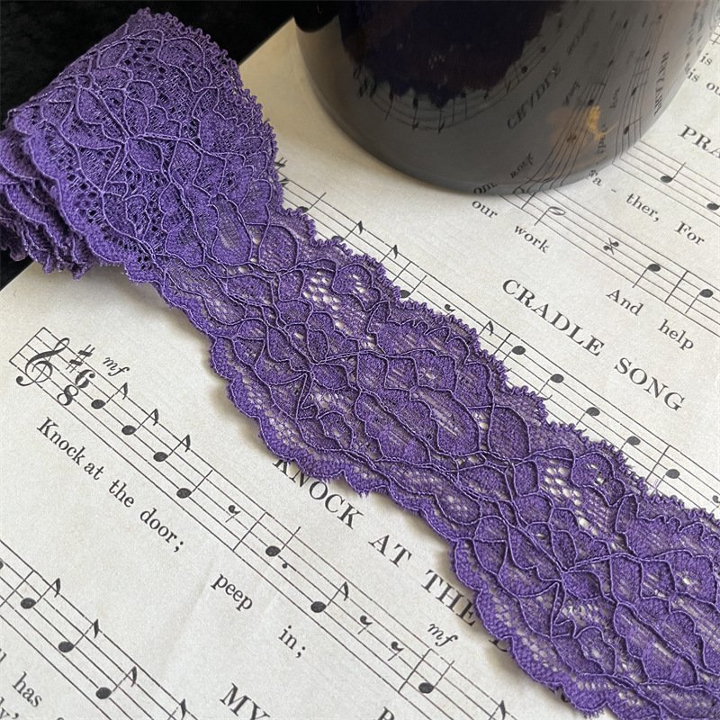 L1855 Small lace trim, colorful Nylon Spandex Elastic Lace, stretch narrow special design trim for Women's Lingerie and Dresses