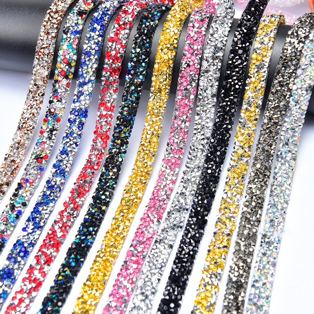 Xichuan 1cm 1.5cm 3cm Trim Strass Chain Resin Crystal AB Hot Fix Rhinestones DIY Belt Wedding Dress Garment Craft
