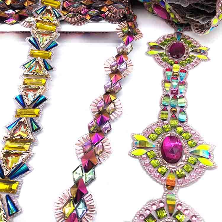 2025 carnival costume accessories rhinestone applique trimming for band costume creation