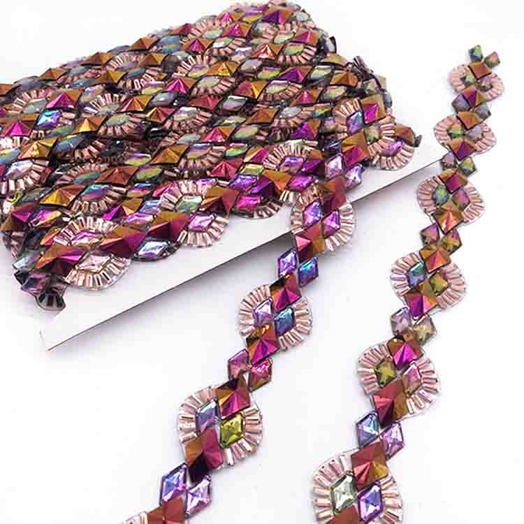 2025 carnival costume accessories rhinestone applique trimming for band costume creation