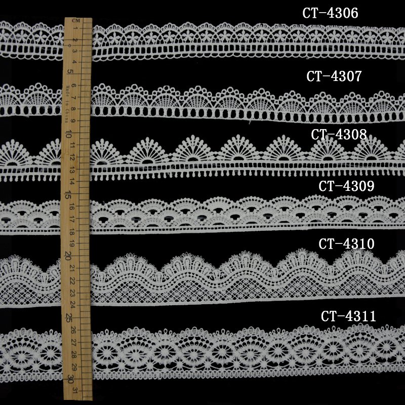 Milk silk lace ribbon cotton webbing water soluble embroidery border lace flower guipure lace trim