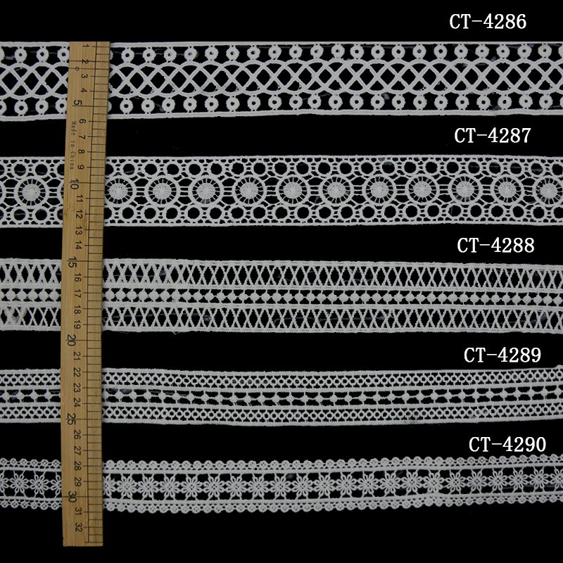 Milk silk lace ribbon cotton webbing water soluble embroidery border lace flower guipure lace trim