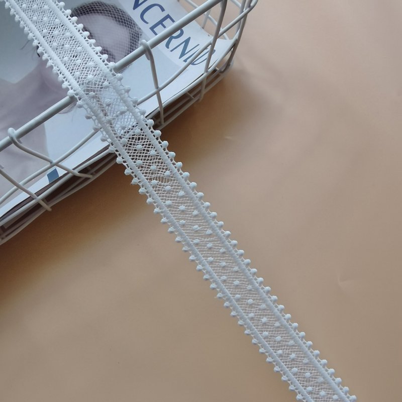 High Quality White and Black Polyester Embroidery Lace Ribbons Mesh Tulle Lace Trimming Fabric Width 2.5 cm For Dress