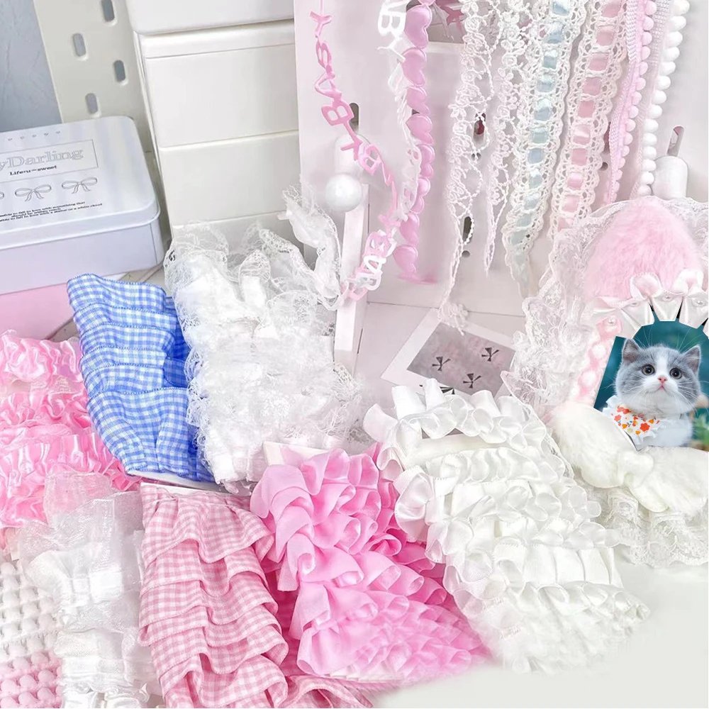 Lace Strips DIY Home Lace Decor Handmade Material Card Cover Dceor Cute Sweet Plaid Lace Strips DIY Sewing Accessories