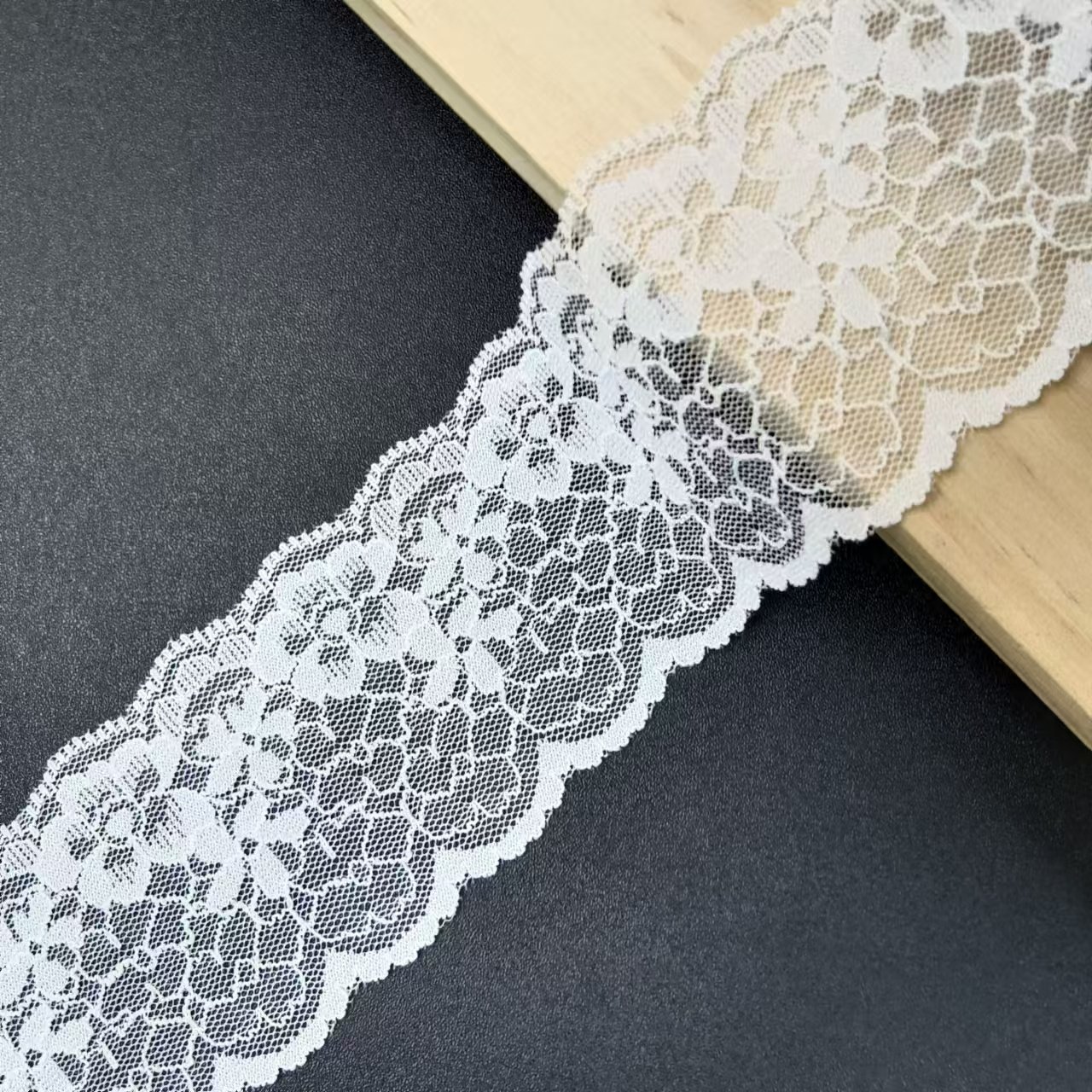 High Elastic White Voile Nylon Spandex Lace Trimming Fabric Fancy Style Tulle Lace for Garments for Underwear & Bra Accessories