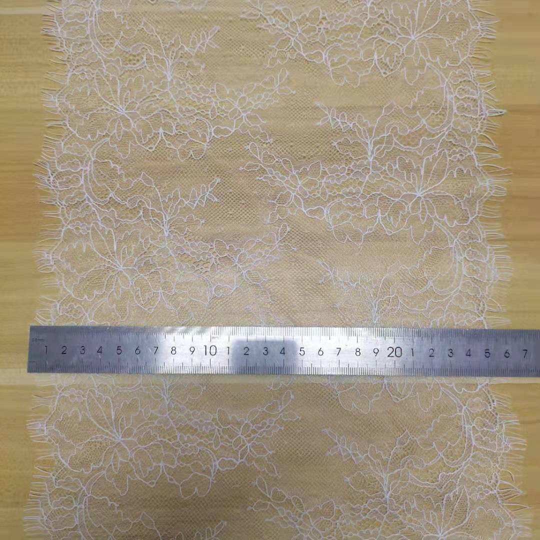 3 meters/lot Width 24cm Non stretch white Eyelash lace trim fabric For skirt decoration black and white