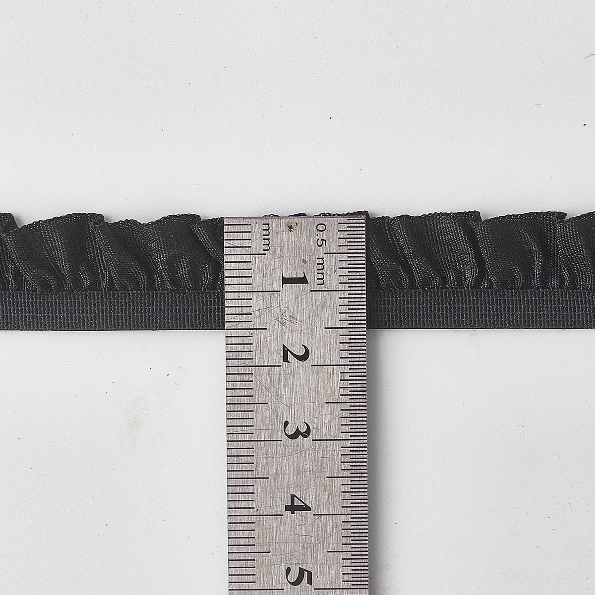 1.5CM Single face ruffle nylon fringe stretch elastic lace tape trim band for lace wedding dresses