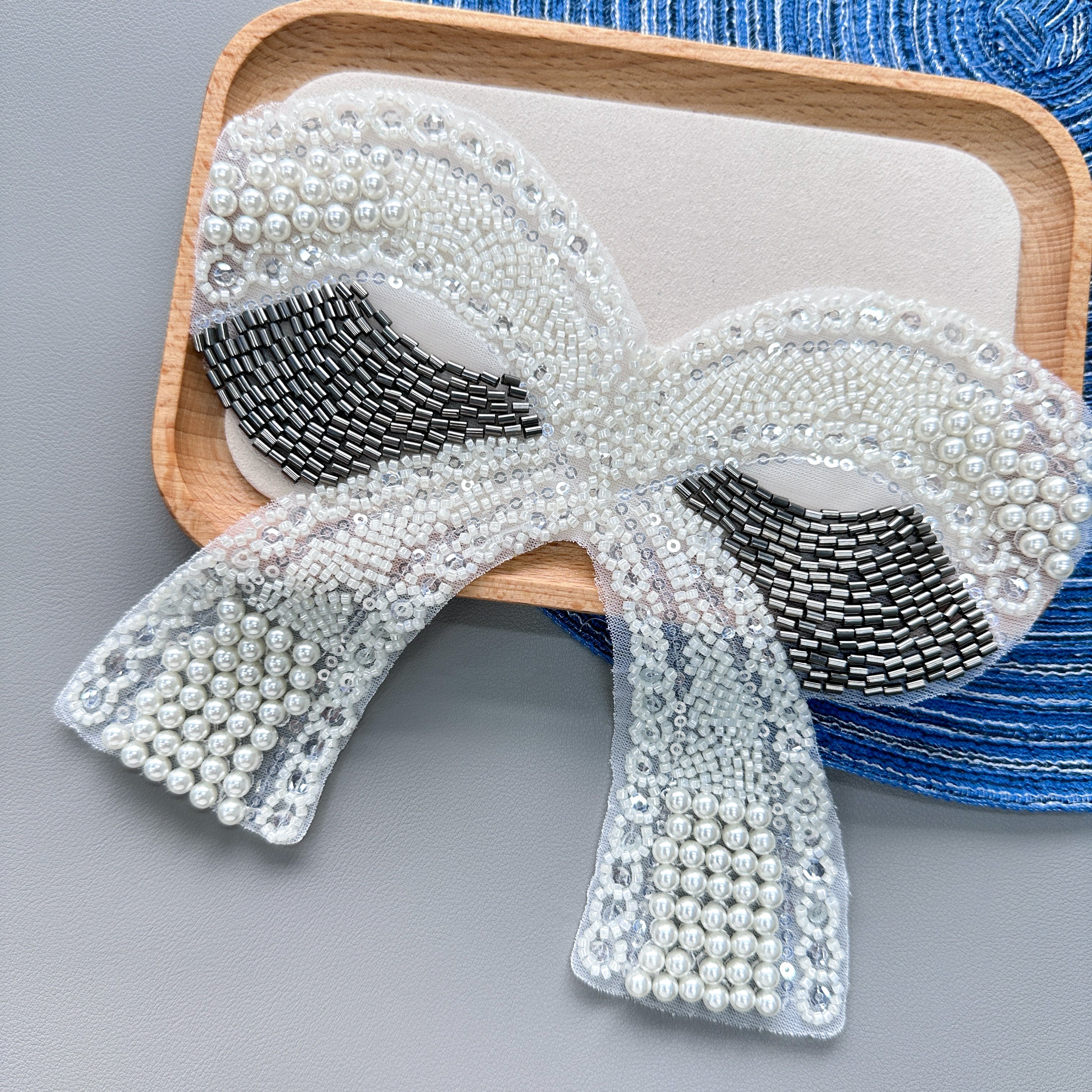 Butterfly Knot Patch Handmade DIY Clothing, Hole Mending Water Diamond Cloth Patch Embroidery Hole Mending Patch Sequin Trim