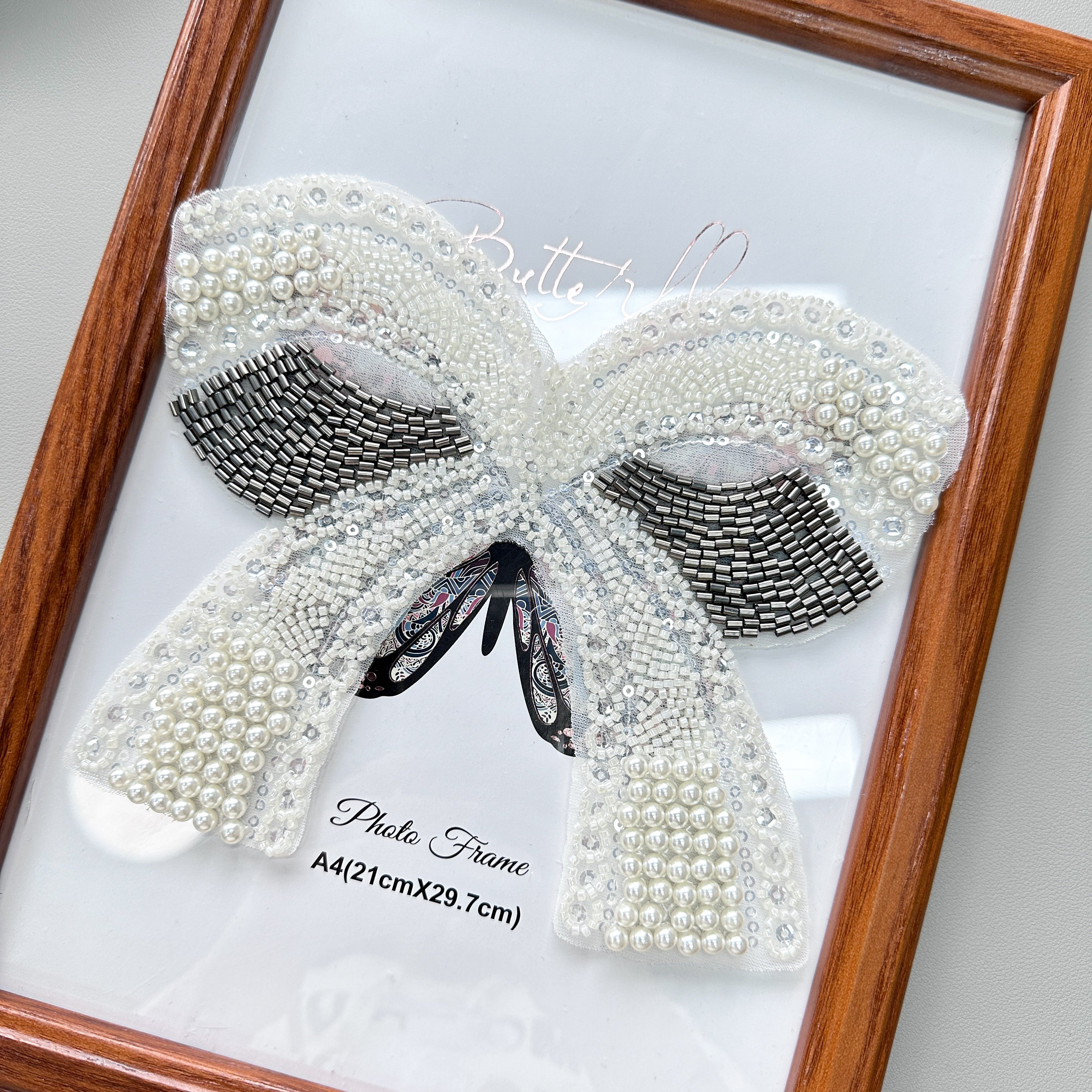 Butterfly Knot Patch Handmade DIY Clothing, Hole Mending Water Diamond Cloth Patch Embroidery Hole Mending Patch Sequin Trim