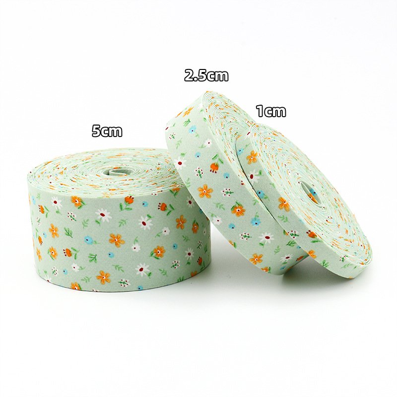 5cm Size Flowers Bias Tape Handmade Floral Embossed Strips Binding Fold Ribbon Bow Knot Headband DIY Garment Accessory Trim
