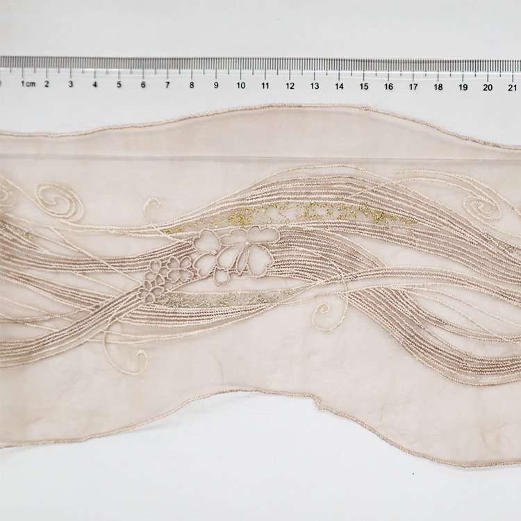 OEM factory price exquisite craftsmanship Grayish brown 16cm Golden thread embroidery