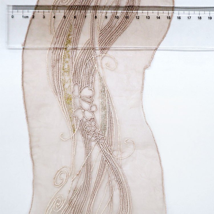 OEM factory price exquisite craftsmanship Grayish brown 16cm Golden thread embroidery