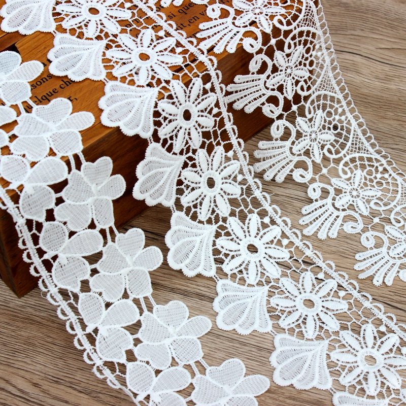 Zeal Milk Silk Lace Trim Handmade Fashion Crafts DIY Embroidery Lace Ribbon Scrapbooking Curtain Table Cloth Sewing Accessories