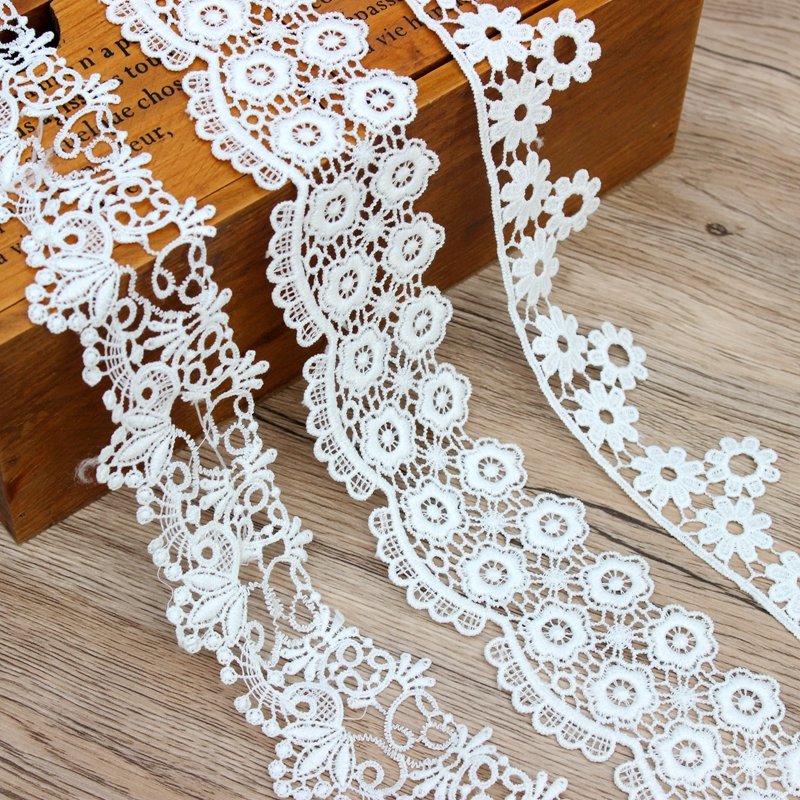 Zeal Milk Silk Lace Trim Handmade Fashion Crafts DIY Embroidery Lace Ribbon Scrapbooking Curtain Table Cloth Sewing Accessories