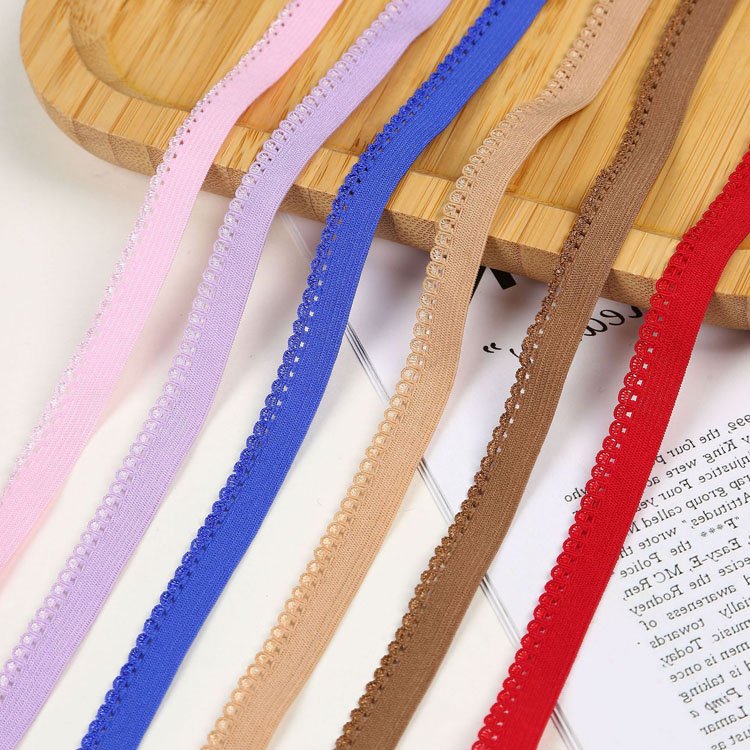Wholesale garment underwear picot lace trim elastic belt webbing sewing picot bud edge webbing band for underwear