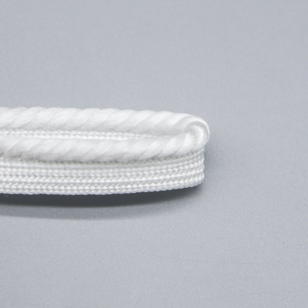 Top quality white flange binding bias tape piping trim common use elastic lip cord for garment upholstery