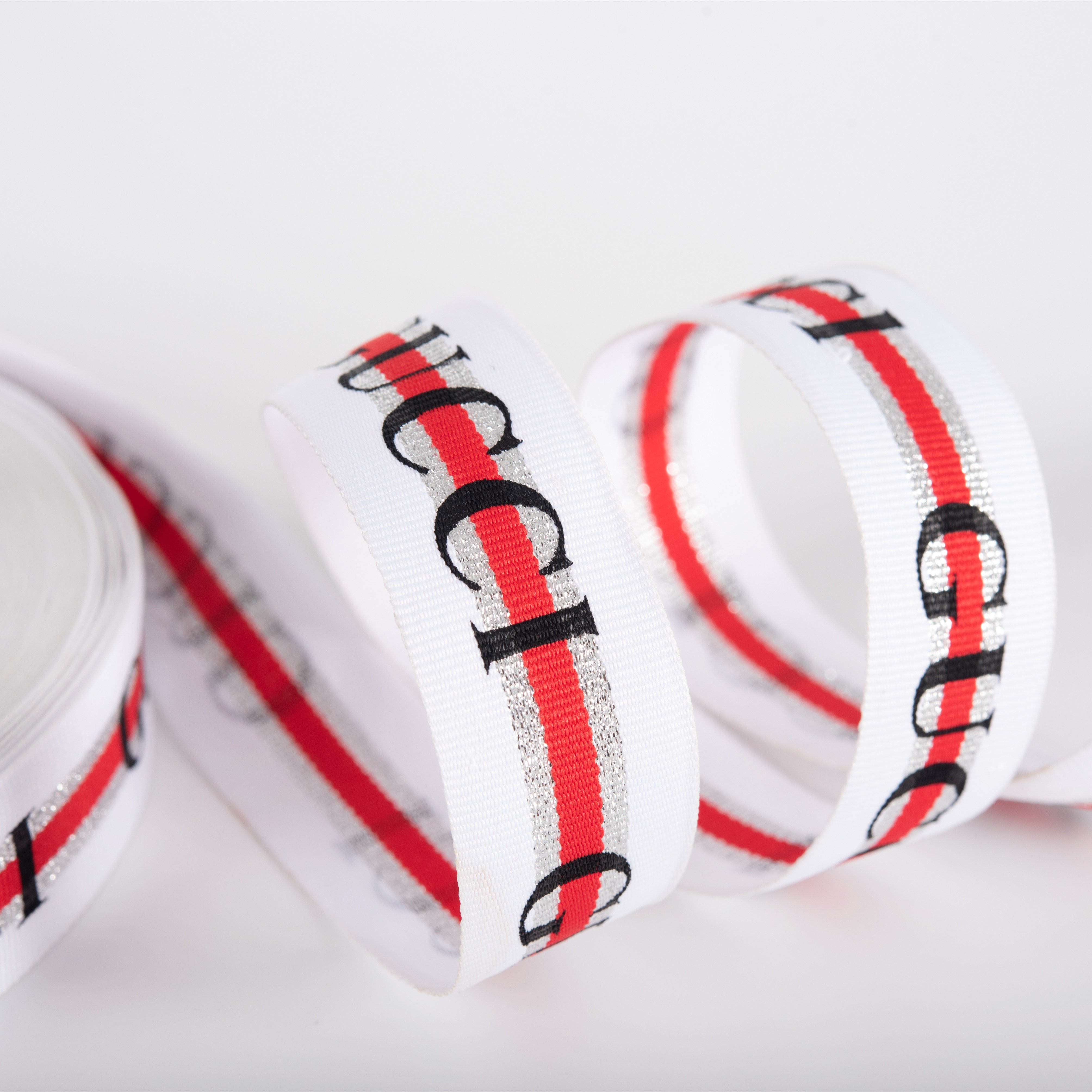 Polyester jacquard webbing tape with OEM Logo Decorative Craft Ribbon Sewing Trim Woven Trim Embroidered Ribbon